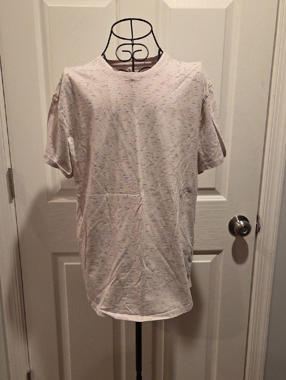 Light Pink Speckled Crewneck T‑Shirt